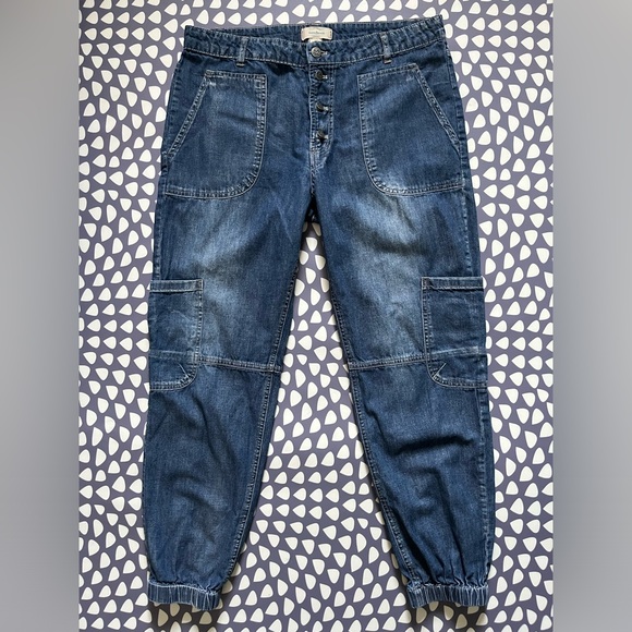 Sundance Denim - Sundance Jolienne Boho Cargo Denim Jean Joggers Sky Wash Size 10 Lightwe…